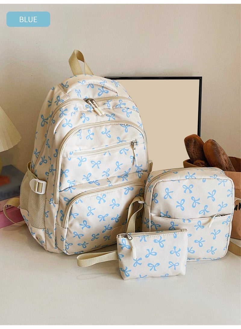 Three-piece set - junior school girl college student backpack - Japanese-style Instagram-worthy large-capacity backpack for traveling, lightweight and fashionable. - Image 2
