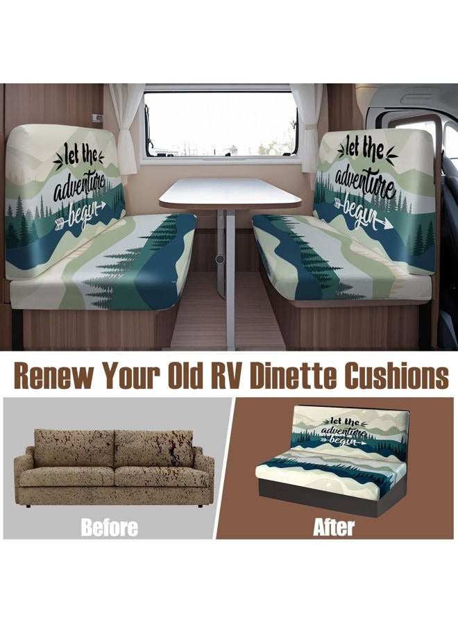 BBSET Rv Dinette Cushion Covers Stretch Washable Rv Cushion Slipcove Replacement for Camper Car Bench, 2 Pillowcase, 2 Backrest and 2 Bench Covers (Forest) - Image 3