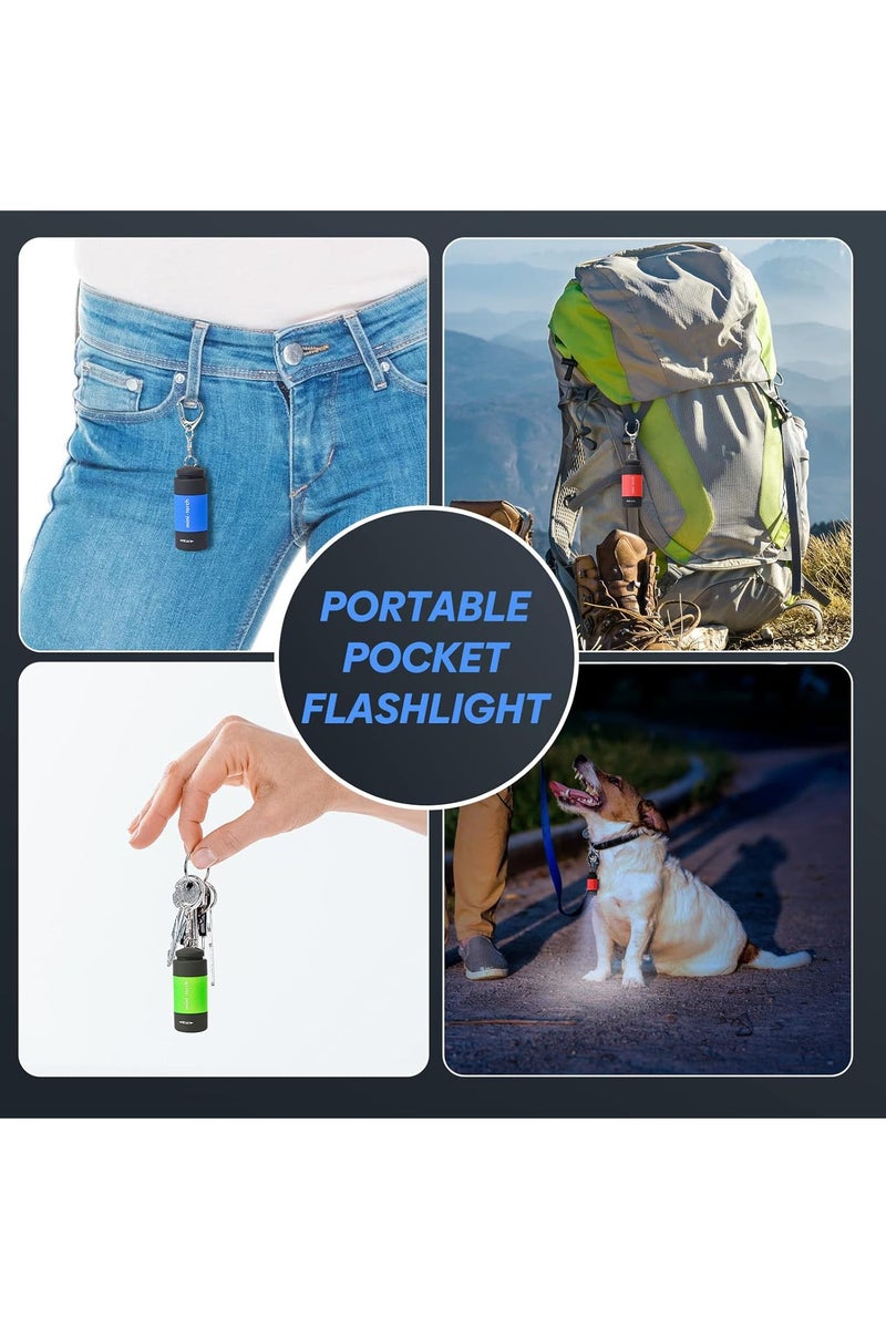 Mini USB Rechargeable Keychain Flashlight, LED High-Powered Pocket Keychain Flashlight for Travel, Emergency, Camping, Hiking, 3 Packs - Image 4