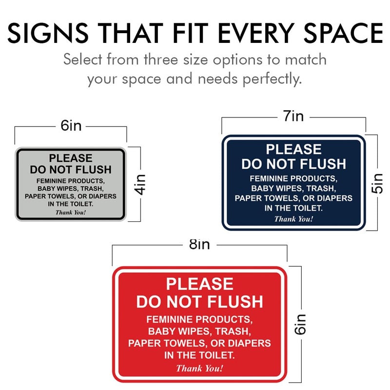 All Quality Classic Framed Please Do Not Flush Thank You Bathroom Etiquette Sign - 4" x 6" (Black-White) 1 Pack - Image 2