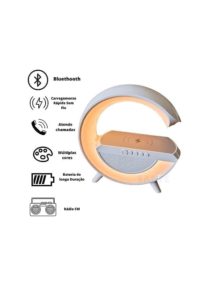 LSMI MARKET Table Lamp Lamp Rgb Smart Bluetooth Speaker Wireles Technology RGB Speaker Speaker Sound Box And Bluetooth Induction Charger Wireless Charging Night Light Ambient - Image 3