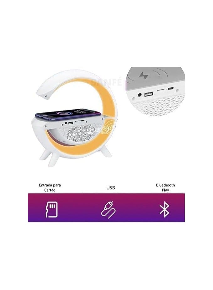 LSMI MARKET Table Lamp Lamp Rgb Smart Bluetooth Speaker Wireles Technology RGB Speaker Speaker Sound Box And Bluetooth Induction Charger Wireless Charging Night Light Ambient - Image 4