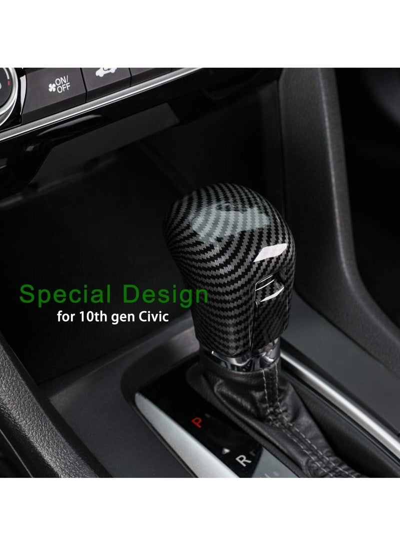 Oasisgalore 10th Gen Honda Civic CVT Automatic Gear Shift Knob Cover – Black Interior Accessory (Fits 2016 2017 2018 2019 2020 2021 Models)  - Image 3