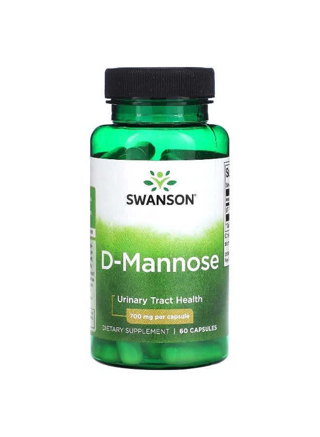 Swanson, D-Mannose, 700 mg, 60 Capsules - Image 1