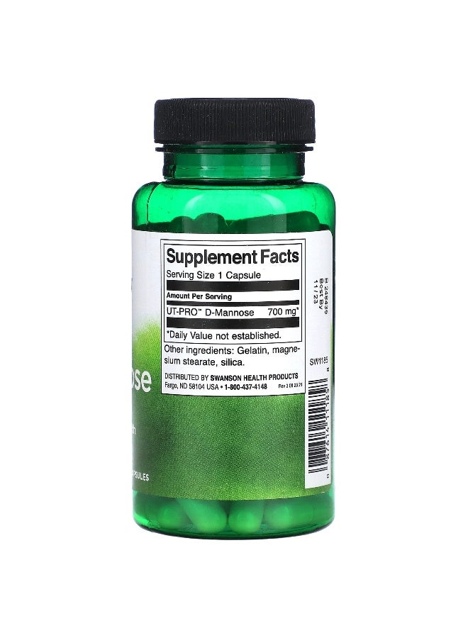 Swanson, D-Mannose, 700 mg, 60 Capsules - Image 2