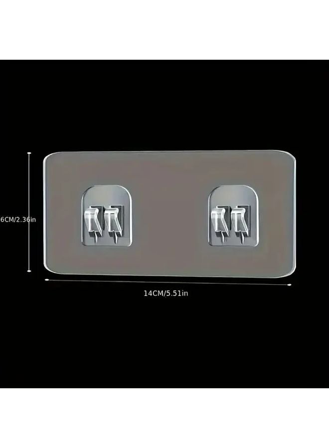 Transparent Self Adhesive Bathroom Storage Hooks Strong Glue Wall Mounted Organizer - Image 1