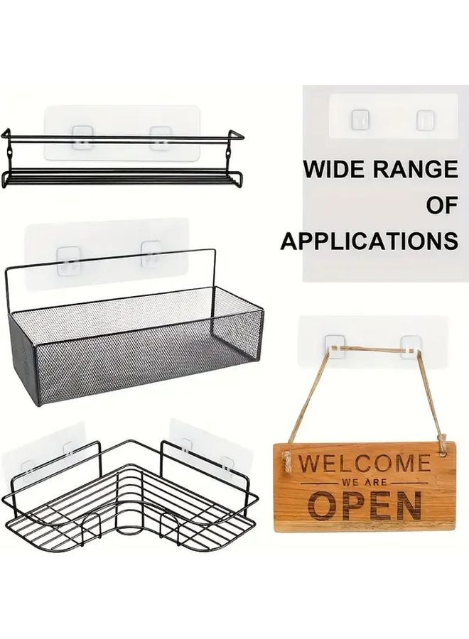 Transparent Self Adhesive Bathroom Storage Hooks Strong Glue Wall Mounted Organizer - Image 3