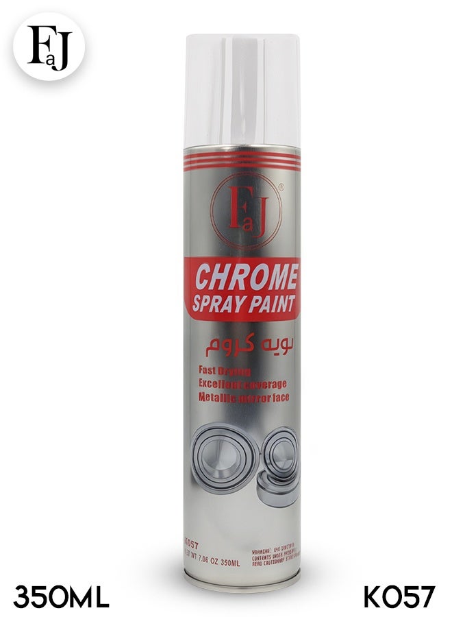 FAJ Chrome Spray Paint 350ml Aluminum Spray Enamel, High Gloss Chrome Effect Model K057 - Image 1