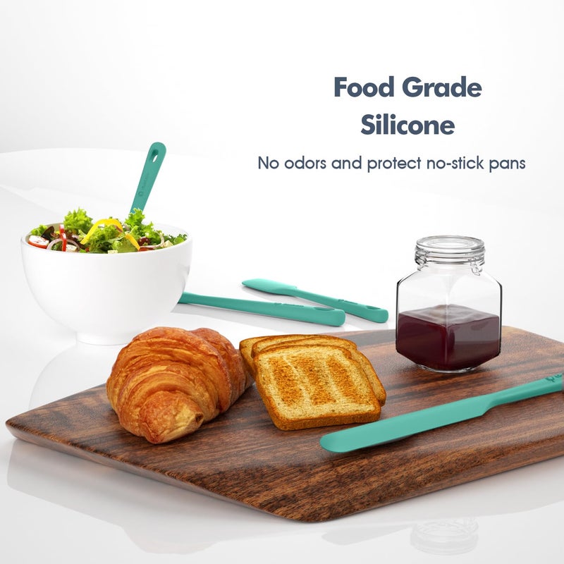 ChefAide 5 Pieces Silicone Spatula Set, Food Grade Rubber Spatula, Upgrade Strong Handle with Ergonomic Grip, Heat Resistant Up to 600Â°F for Nonstick Cookware, Cooking Mint - Image 5