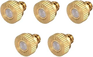 uxcell uxcell Brass Misting Nozzle - 10/24 UNC 0.2mm Orifice Dia Replacement Heads for Outdoor Cooling System - 5 Pcs  - Image 1