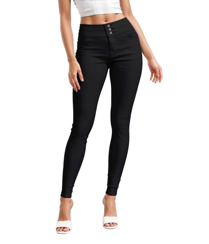 Hybrid & Company Women's Butt Lift Skinny High Waisted V3 Super Comfy Stretch Denim Pants P45074SK Black 11 - Image 1