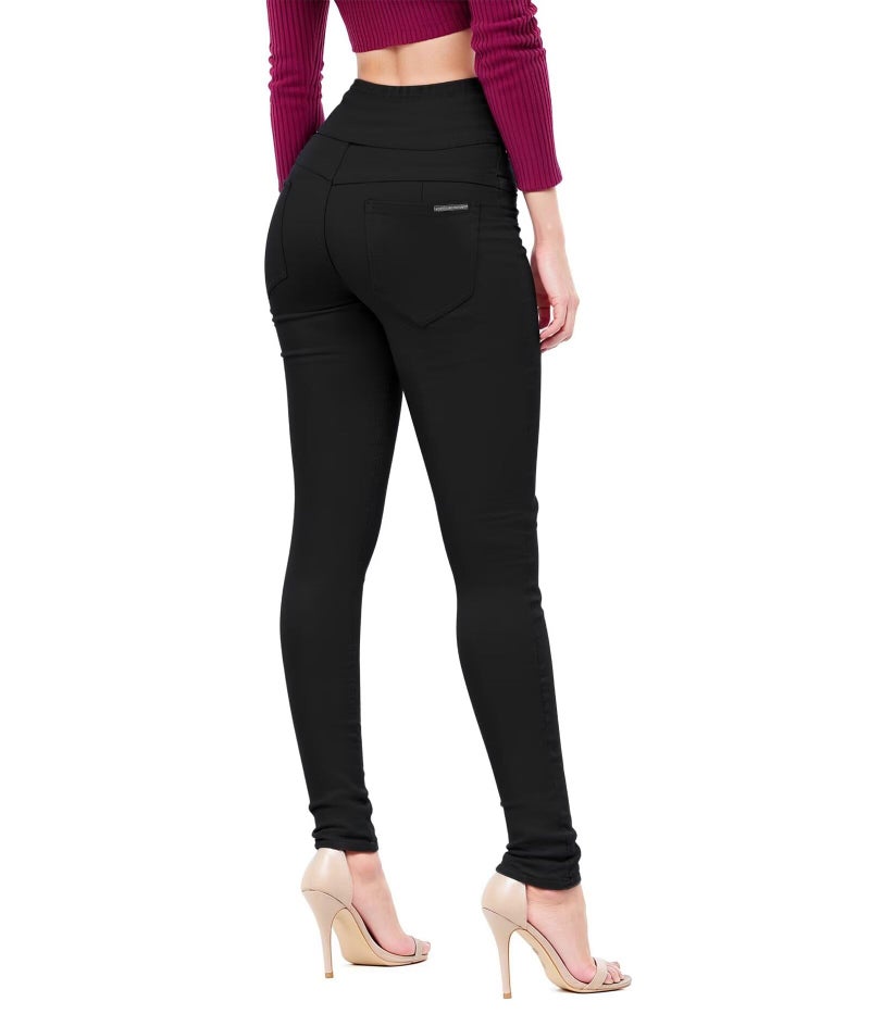 Hybrid & Company Women's Butt Lift Skinny High Waisted V3 Super Comfy Stretch Denim Pants P45074SK Black 11 - Image 3