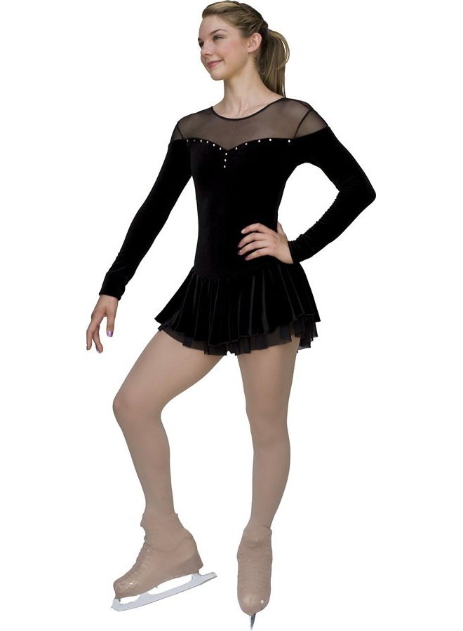 DLV04 - Velvet Double Layer Mesh Skirt Figure Skating Dress DLV04 Child Small