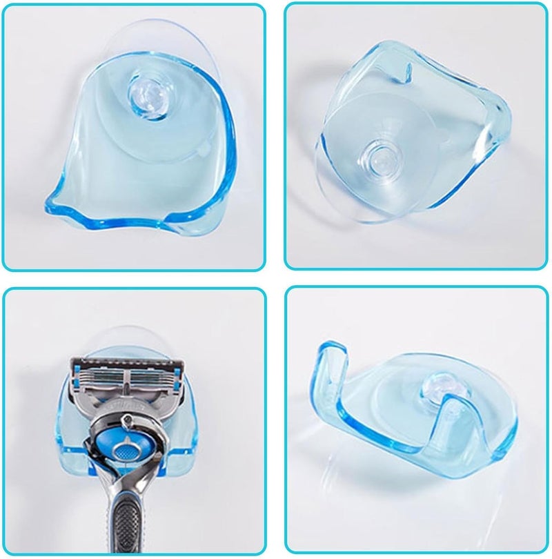Razor Hanger for Shower | Clear Removable Suction Cup,Damage Free Wall Hooks for Bathroom Kitchen Towel Loofah Sponge Key Shaver Bathrobe Wreath - Image 5