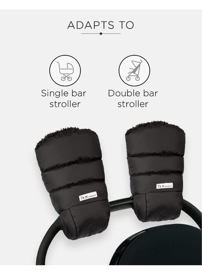 7 A.M. 7 A.M. Enfant Warmmuffs Stroller Gloves with Universal Fit (Black Plush) - Image 5