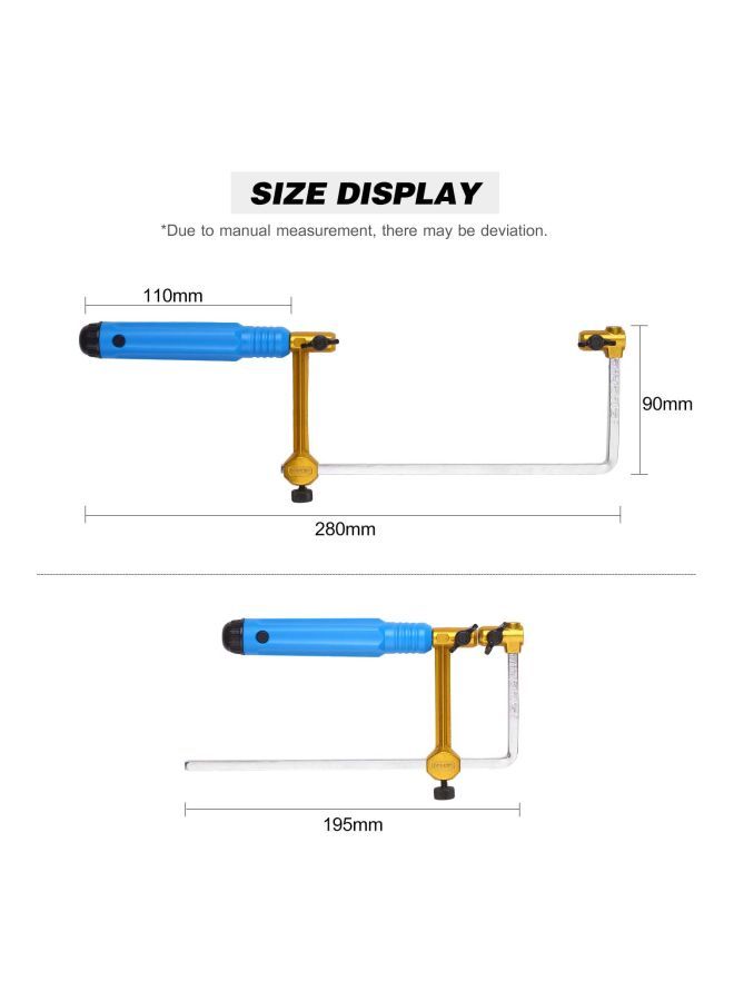 NIBEMINENT Adjustable U-Shaped Handsaw Blue/Gold/Silver 280millimeter  - Image 3