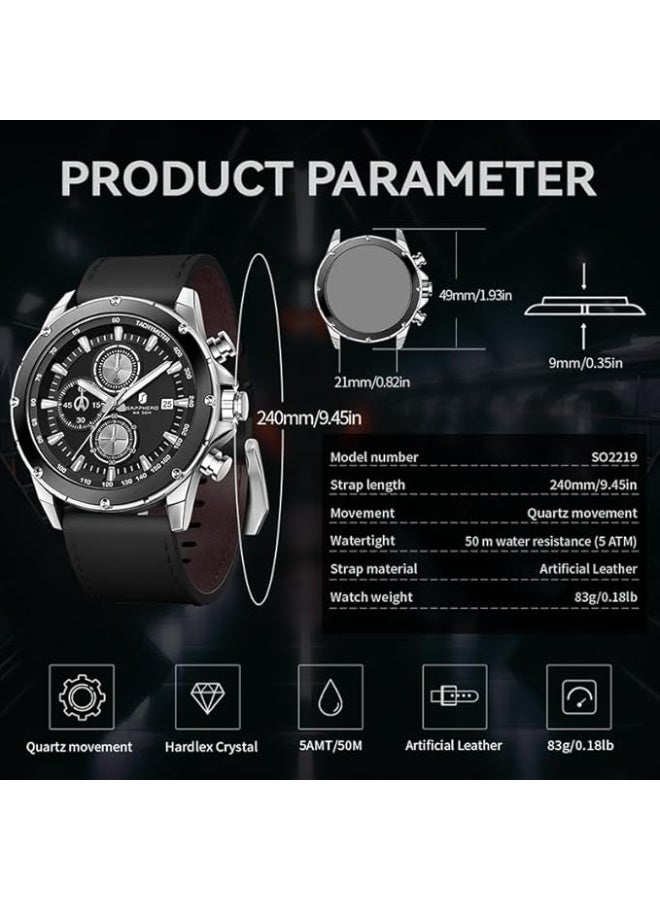 Sapphero Watches for Men Chronograph Quartz Men Watches Gift for Men - Image 4