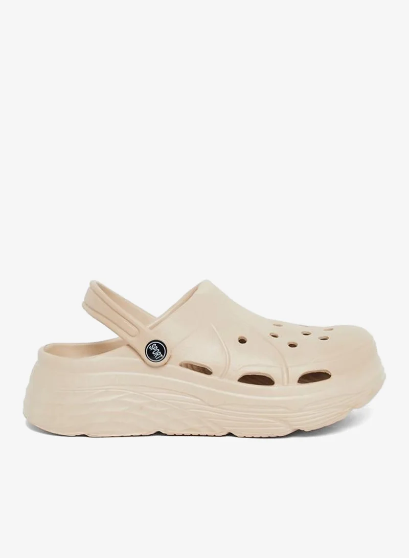 Styli Women Beige Comfort Clogs