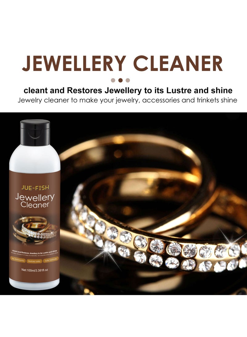 JUE-FISH Jewelry Cleaner for Gold Silver Diamond Rings Necklaces Watch Dials Rust Removal and Care - Image 1