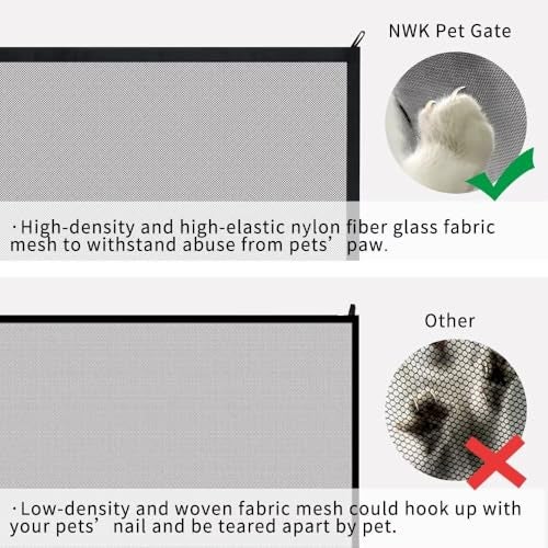 NWK Magic Dog Gate for Stairs Pet Gate for The House Providing a Safe Enclosure for Pets to Play and Rest, 6 Hooks Design (30'' X 43'') - Image 5