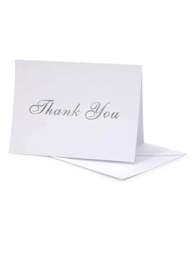 مجموعة بطاقات شكر فضية بصمة 5 × 7 - Image 2