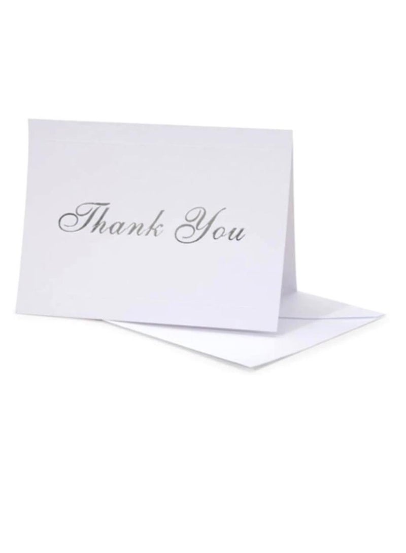 مجموعة بطاقات شكر فضية بصمة 5 × 7 - Image 1
