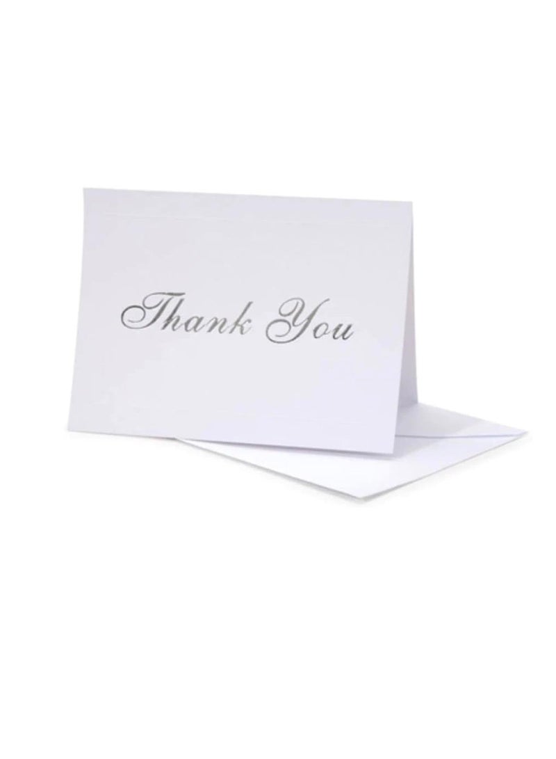 مجموعة بطاقات شكر فضية بصمة 5 × 7 - Image 3