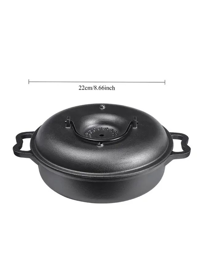 Medium Duty Cast Iron Roasting Pot With Lid And Hanging Hole Thickened Pig Iron Dutch Oven For Sweet Potatoes Corn And Potatoes 8.66 Inch Round Sweet Potato Pot Even Heat Distribution Induction Compatible Camping And Bbq Cookware - Image 3