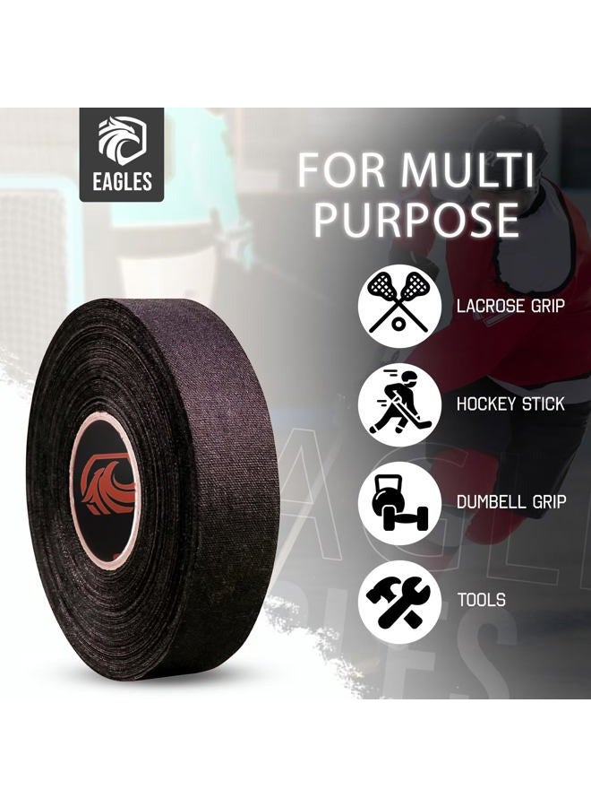EAGLES Hockey Tape Multipurpose Cloth Tape Roll for Lacrosse Baseball & Softball Bats, Pullup Bars, Gardening Tools, Rackets, Easy Tear Over Grip - Multi Sport Handle Tape - Sports Gift - Image 3