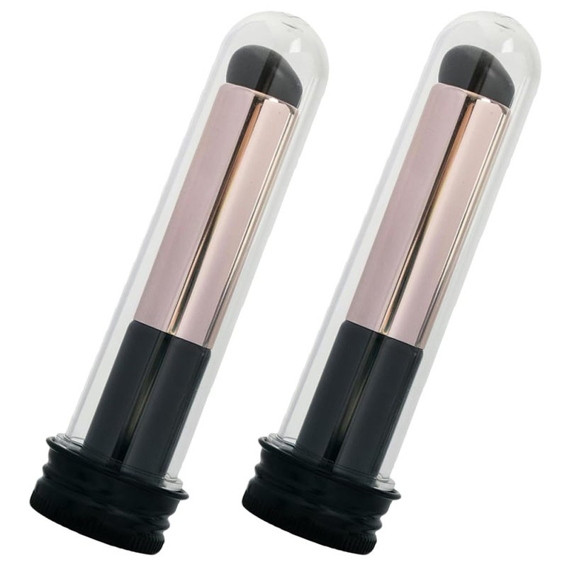 2pcs Silicone Lip Brush Set Lip Applicators with Cover for Lipstick Balm Gloss Makeup Blending and Concealer Application - Image 1