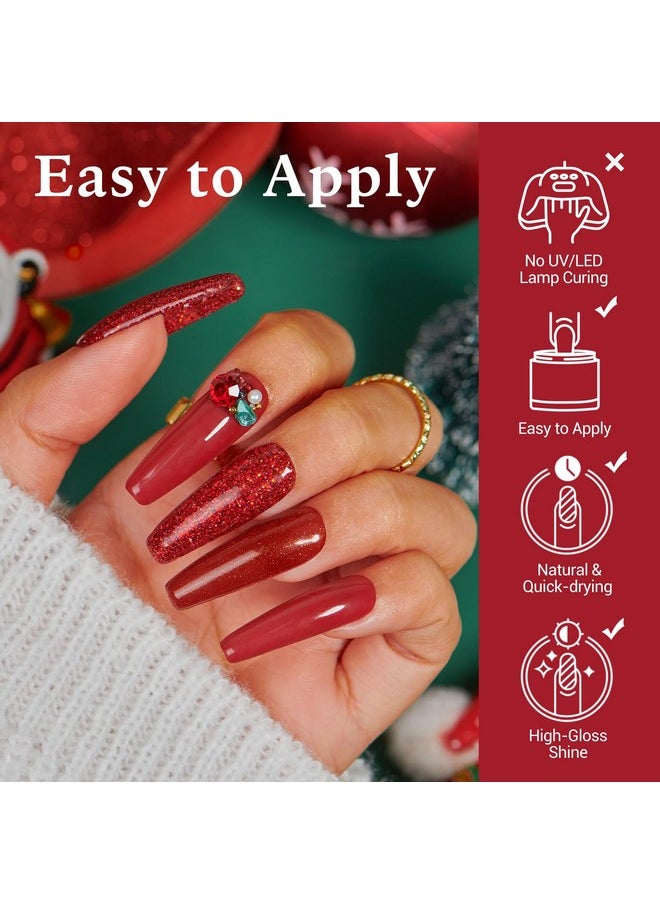 AZUREBEAUTY AZUREBEAUTY Christmas Dip Powder Nail Kit, 4 Colors Red Green Gold Glitter Dipping Powder System Liquid Set Recycling Tray, French Nail Art Base & Top Coat Activator DIY Salon.  - Image 3