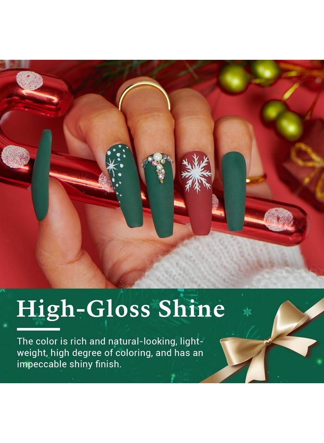 AZUREBEAUTY AZUREBEAUTY Christmas Dip Powder Nail Kit, 4 Colors Red Green Gold Glitter Dipping Powder System Liquid Set Recycling Tray, French Nail Art Base & Top Coat Activator DIY Salon.  - Image 4