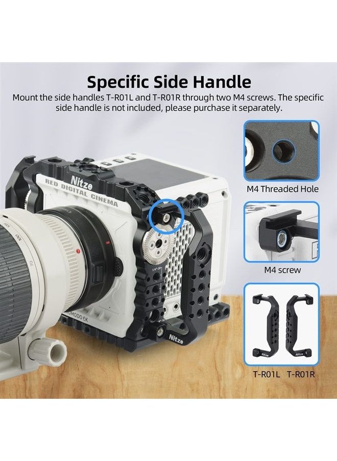 Nitze - Komodo Cage for RED Komodo 6K Camera with Built-in NATO Rail, Built-in ARRI Rosettes and Multiple Threaded Holes - T-R02A - Image 1