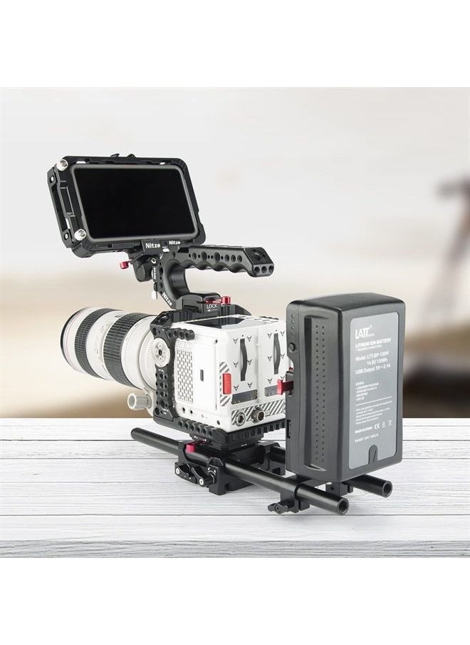 Nitze - Komodo Cage for RED Komodo 6K Camera with Built-in NATO Rail, Built-in ARRI Rosettes and Multiple Threaded Holes - T-R02A - Image 1