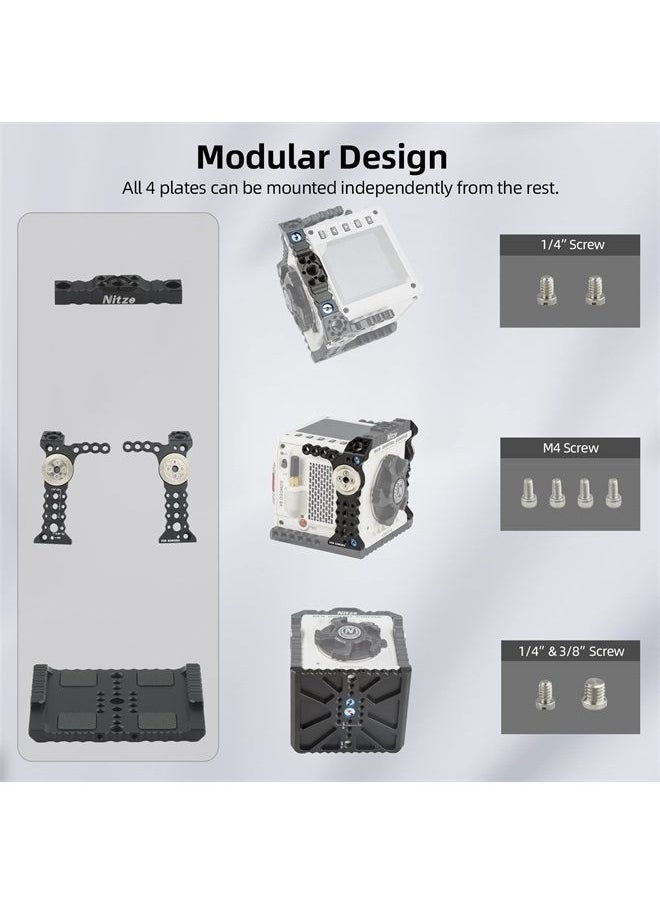 Nitze - Komodo Cage for RED Komodo 6K Camera with Built-in NATO Rail, Built-in ARRI Rosettes and Multiple Threaded Holes - T-R02A - Image 1