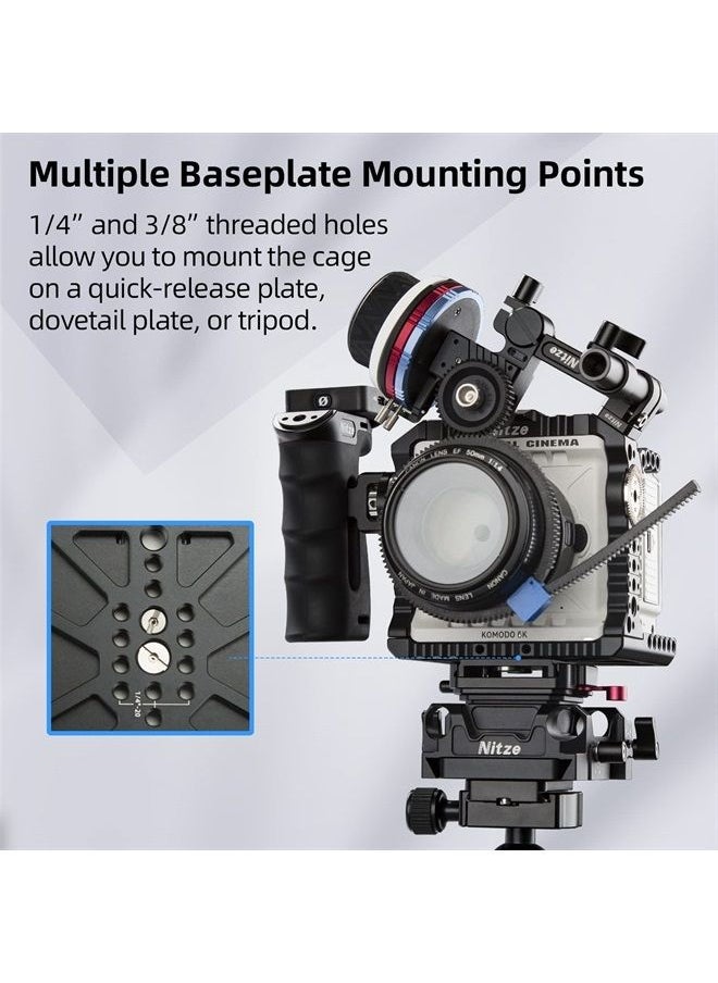 Nitze - Komodo Cage for RED Komodo 6K Camera with Built-in NATO Rail, Built-in ARRI Rosettes and Multiple Threaded Holes - T-R02A - Image 1