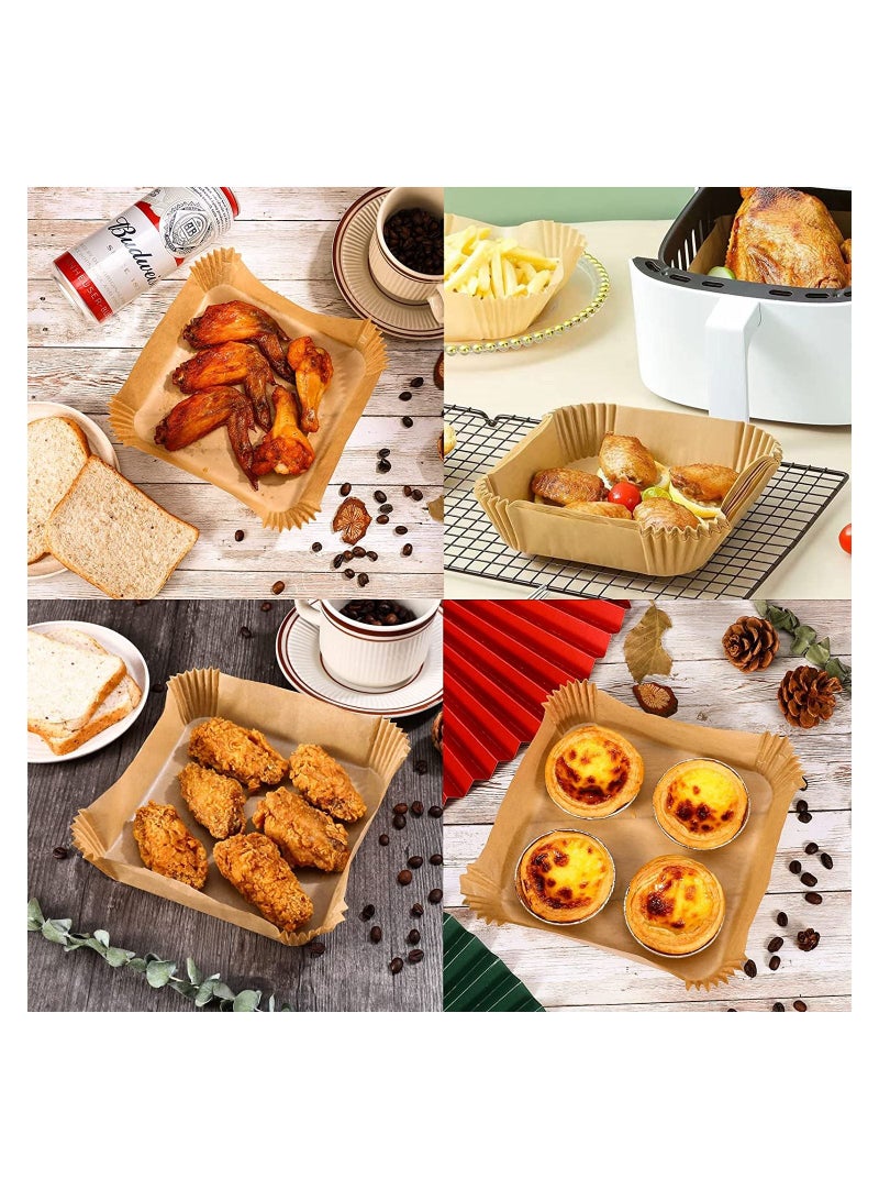 50 Pieces Food Grade Square Air Fryer Parchment Paper Waterproof Non-Stick Parchment Paper for Air Fryer Oven Baking - Image 4