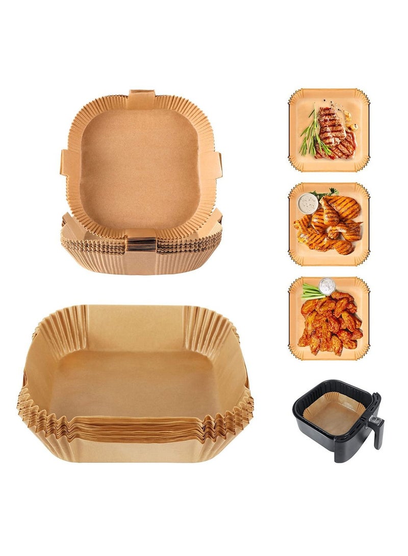 50 Pieces Food Grade Square Air Fryer Parchment Paper Waterproof Non-Stick Parchment Paper for Air Fryer Oven Baking - Image 1