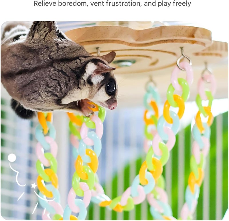 ordinarYone Multifunctional Sugar Gliders Climbing Toy Rotating for Exercise and Exploration Safe Entertainment Chain for Small Pet - Image 3