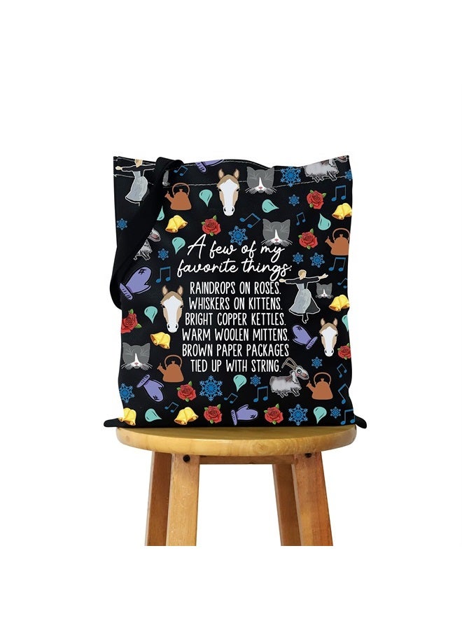 WCGXKO Music Inspired Broadways Musical Gift Sound Music Name List Make Up Zipper Bag For Theratry Musical Fans (A few tote) - Image 1