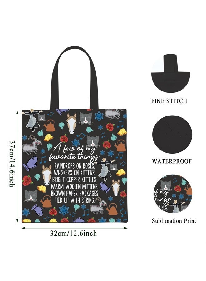 WCGXKO Music Inspired Broadways Musical Gift Sound Music Name List Make Up Zipper Bag For Theratry Musical Fans (A few tote) - Image 2