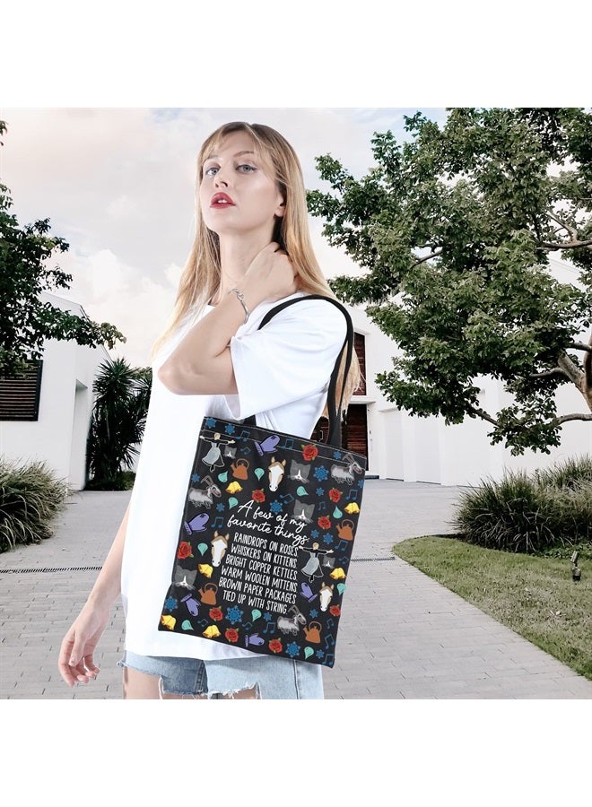 WCGXKO Music Inspired Broadways Musical Gift Sound Music Name List Make Up Zipper Bag For Theratry Musical Fans (A few tote) - Image 4