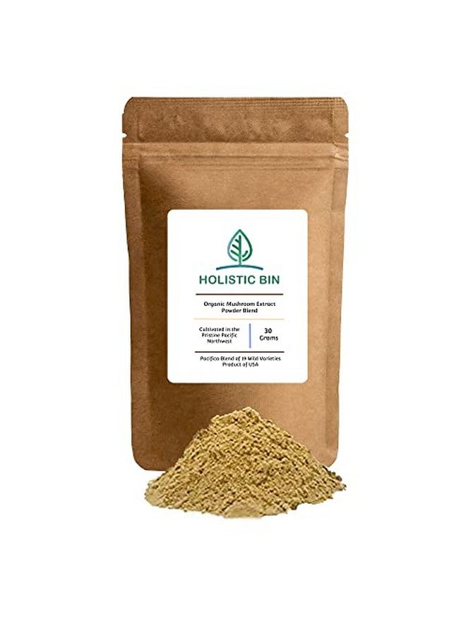 Holistic Bin Organic Mushroom Blend Powder 19 Wild Harvested Varieties (Lion Mane Reishi Enoki Mesima Turkey Tail Cordyceps & More) ; Adaptogenic Mushrooms Supplement ; Made In The Usa - Image 1