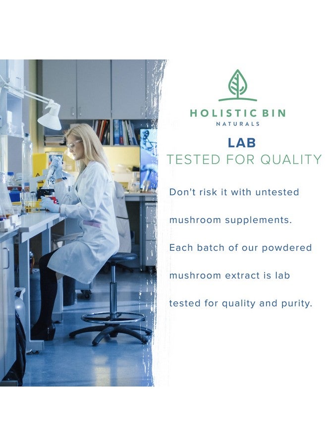 Holistic Bin Organic Mushroom Blend Powder 19 Wild Harvested Varieties (Lion Mane Reishi Enoki Mesima Turkey Tail Cordyceps & More) ; Adaptogenic Mushrooms Supplement ; Made In The Usa - Image 4