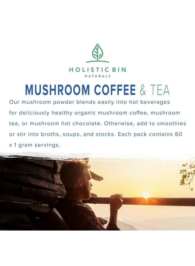 Holistic Bin Organic Mushroom Blend Powder 19 Wild Harvested Varieties (Lion Mane Reishi Enoki Mesima Turkey Tail Cordyceps & More) ; Adaptogenic Mushrooms Supplement ; Made In The Usa - Image 5