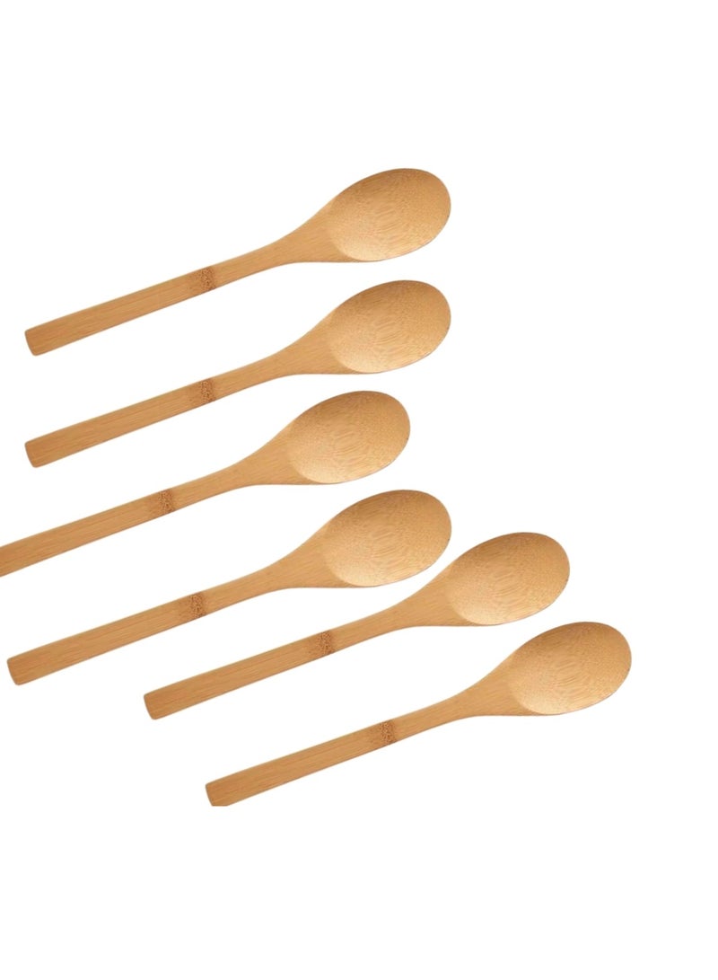 Liying 6Pcs Long Wooden Spoons, Wooden Spoon for Cooking, Kitchen Soup Mixing Baking - Image 4