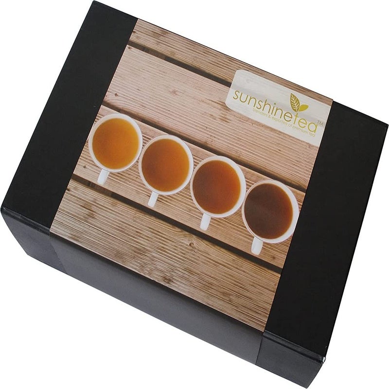 Sunshine Tea TEA GIFT BOX OF 2 - 40GM. JAR'S WITH TEA INFUSER ( Flavours in this Box : Tulsi Cough & Cold Tea and Ayurvedic Digestion Tea ) ( Infuser : - Food Grade, Green Color, Silicon Top & Food Grade Stainless Steel Bottom ) - Image 1