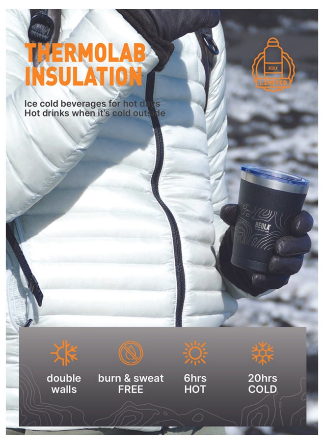 BEOLA Insulated Coffee Mug Travel Tumbler - 350ml, Mountain Black  - Image 4