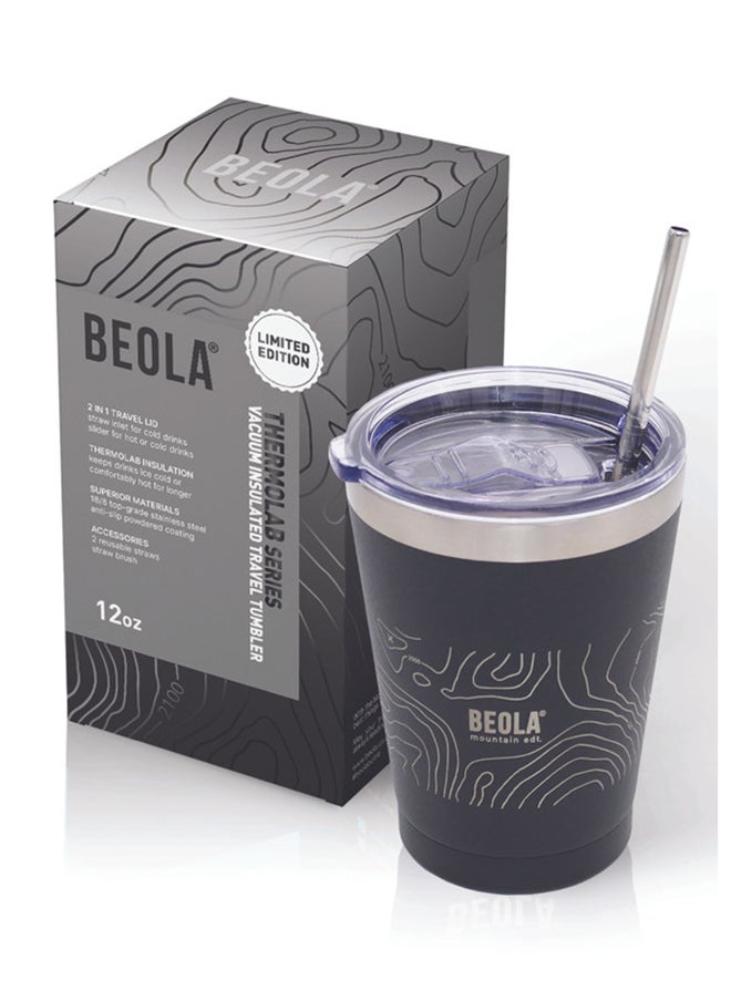 BEOLA Insulated Coffee Mug Travel Tumbler - 350ml, Mountain Black  - Image 1
