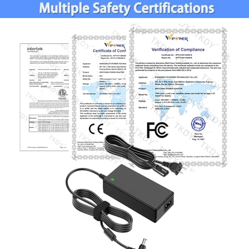 TKDY DC 19V Compatible for LG Monitor Power Cord UL Certificates, Replacement for 19Volt LG TV Power Supply 34" 32" 29" 27" 24" 23" 22" 20" 19" LED LCD Widescreen Ultrawide HDTV HD TV AC Power Adapter. - Image 4